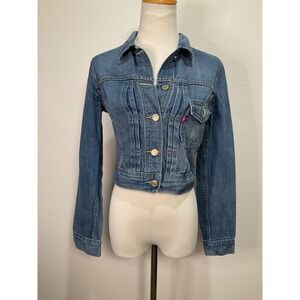 Vintage Y2K Womens Levis Denim Jacket LVC Pocket Crop‎